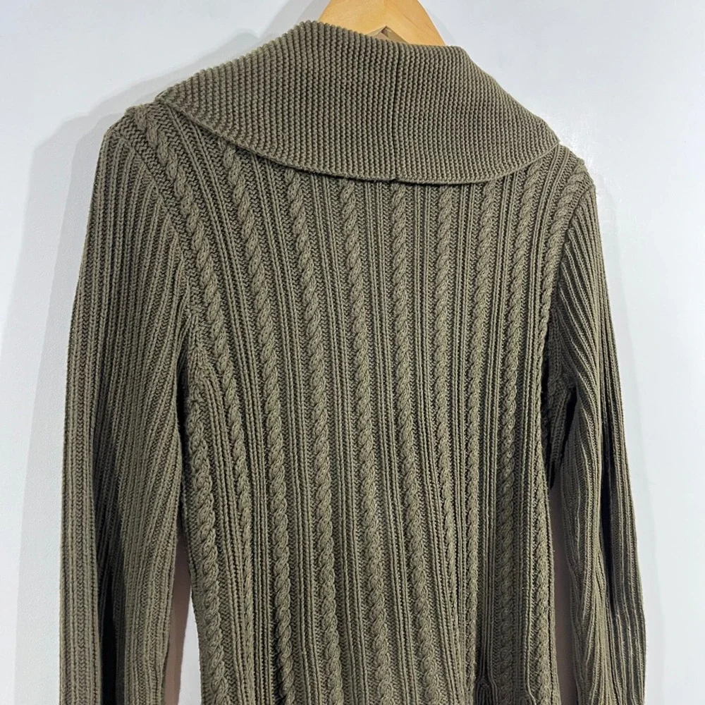 Lauren Ralph Lauren‎ Old Money Preppy Cable Knit Shawl Collar Cardigan Small